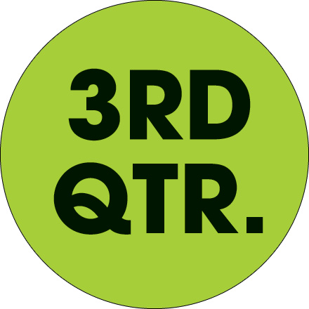 2" circle - 3rd QTR GREEN Quarter Label