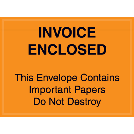 4 <span class='fraction'>1/2</span> x 6" Orange "Important Papers Enclosed" Envelopes